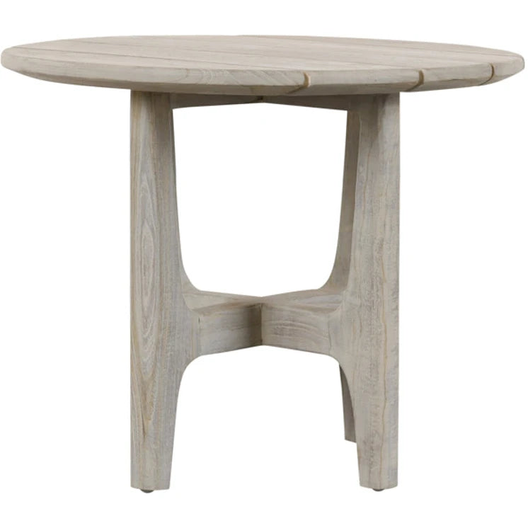 Gray Teak Outdoor Round Coffee Table 24&quot; &quot;Dawn&quot;