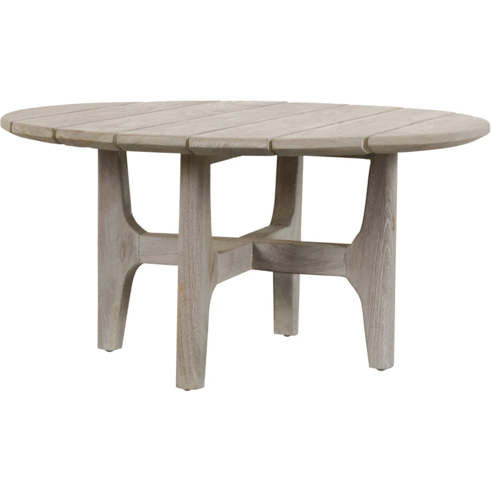 Gray Teak Outdoor Round Coffee Table 32" "Dawn"