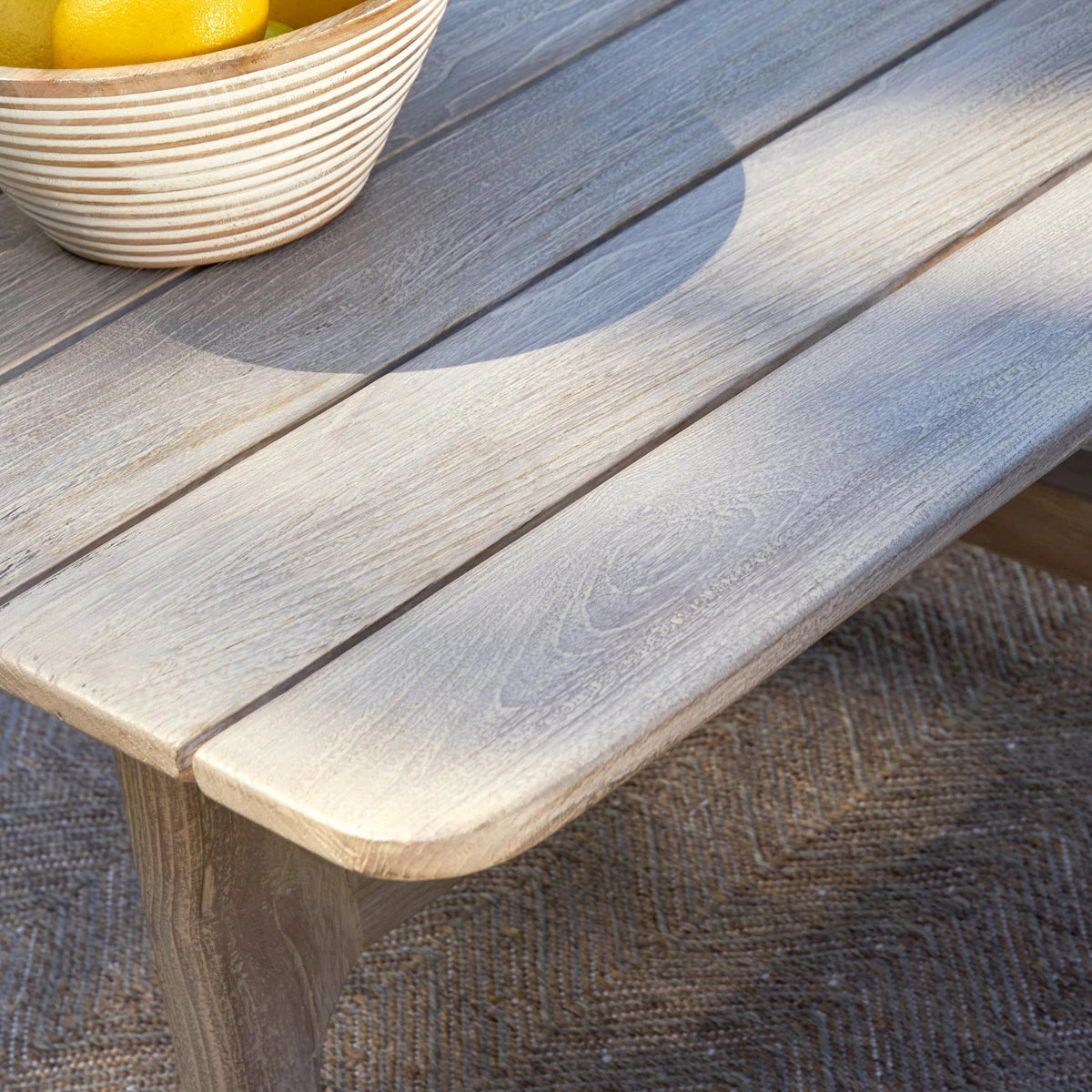 Gray Teak Outdoor Coffee Table 55&quot; &quot;Dawn&quot;