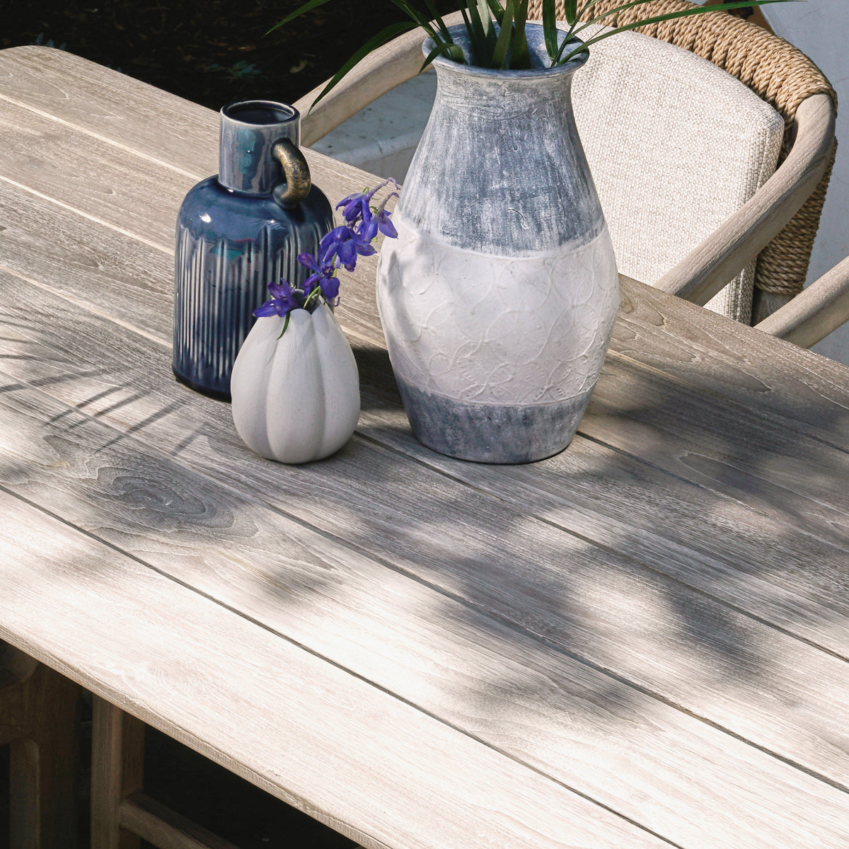 Gray Teak Outdoor Counter Table 67&quot;
