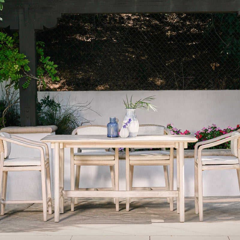 Gray Teak Outdoor Counter Table 67"