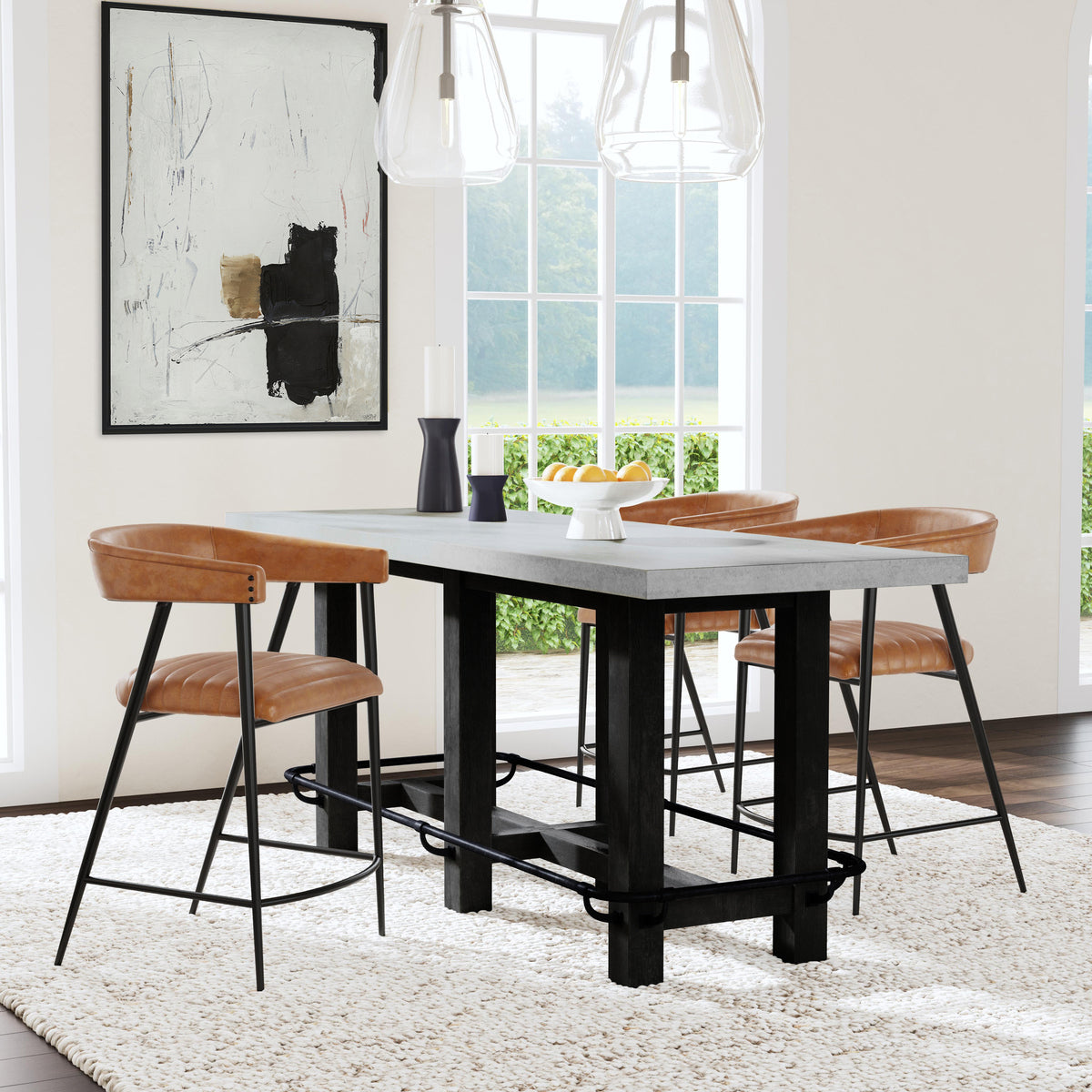 Ojai 86"Counter Table Gray/Black