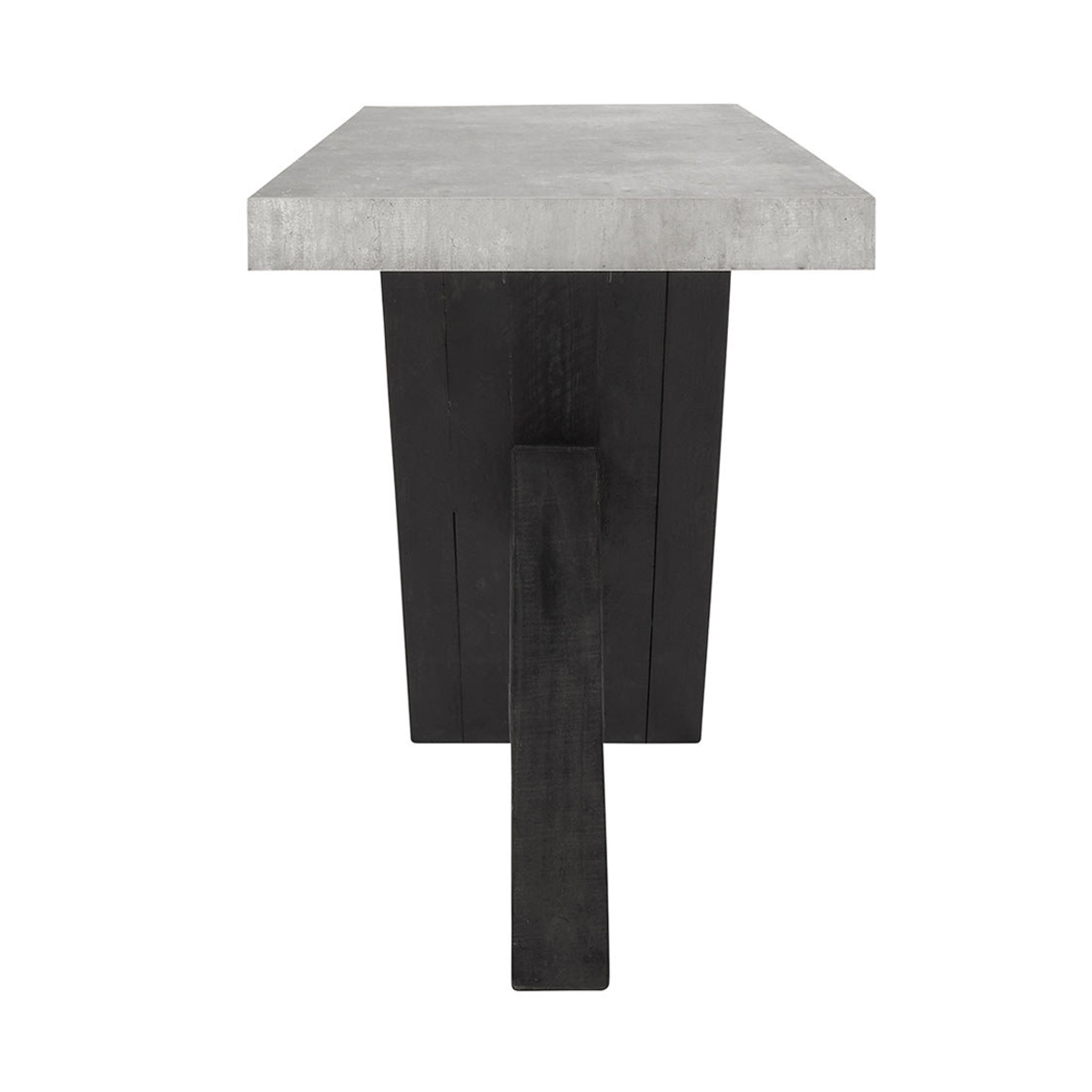 Durant Reclaimed Pine 72&quot; Console Table Carbon Black/Weathered Cement