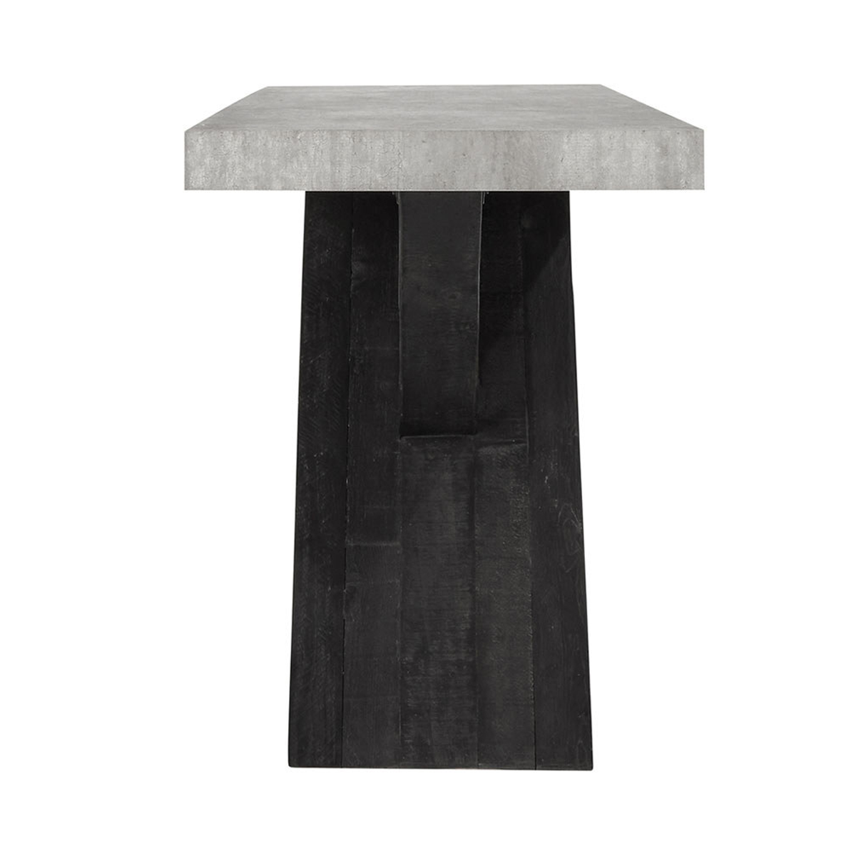 Durant Reclaimed Pine 72&quot; Console Table Carbon Black/Weathered Cement