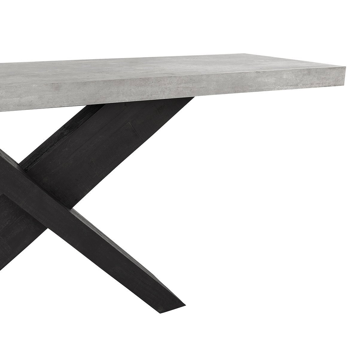 Durant Reclaimed Pine 72&quot; Console Table Carbon Black/Weathered Cement