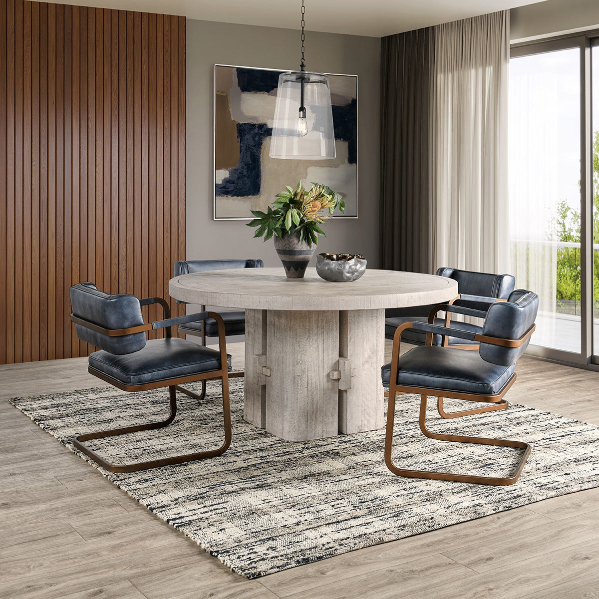 Rosemount Reclaimed Pine 60" Round Dining Table White Wash