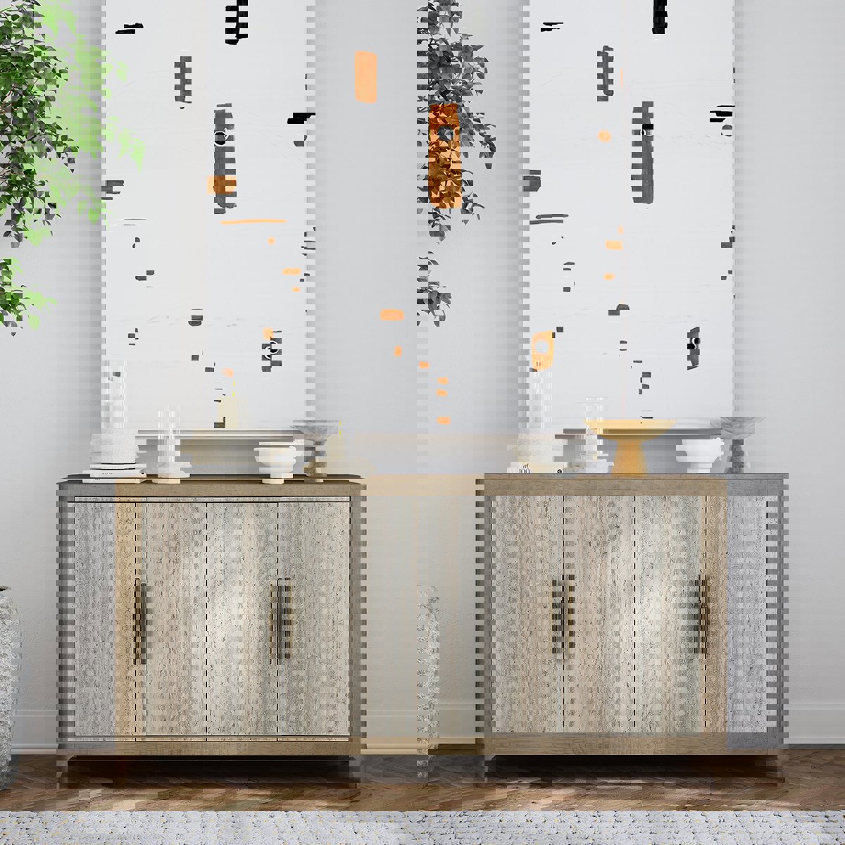 Alpine Reclaimed Pine 4-Door Cabinet Natural