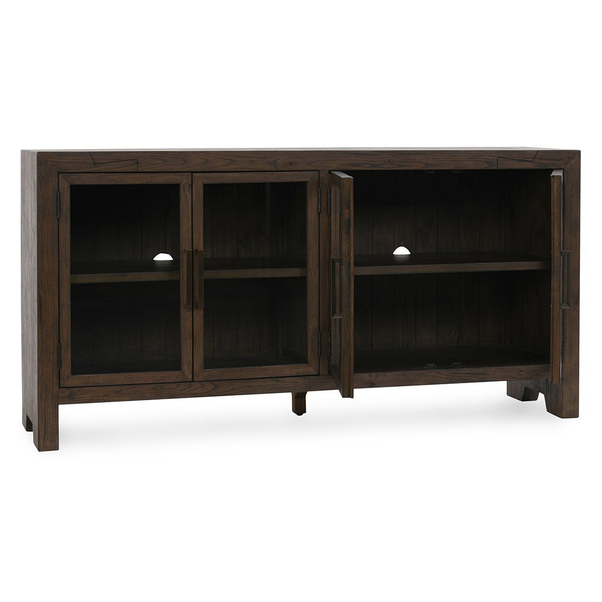 Troy Reclaimed Oak 4-Door Buffet Suede Brown