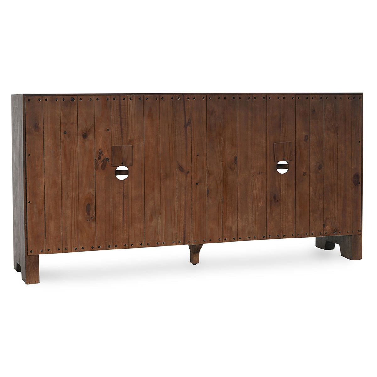 Troy Reclaimed Oak 4-Door Buffet Suede Brown