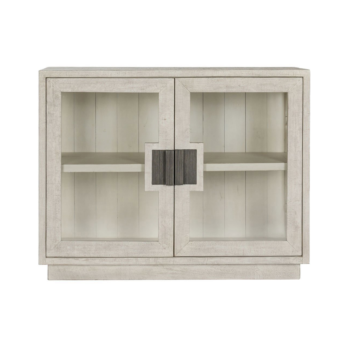 Larson Reclaimed Pine 2-Door Cabinet Distressed Ivory