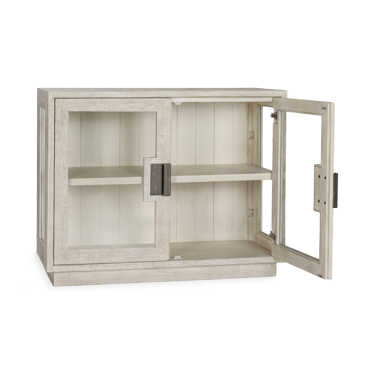 Larson Reclaimed Pine 2-Door Cabinet Distressed Ivory