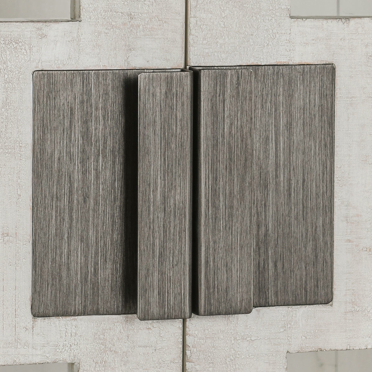 Larson Reclaimed Pine 2-Door Cabinet Distressed Ivory