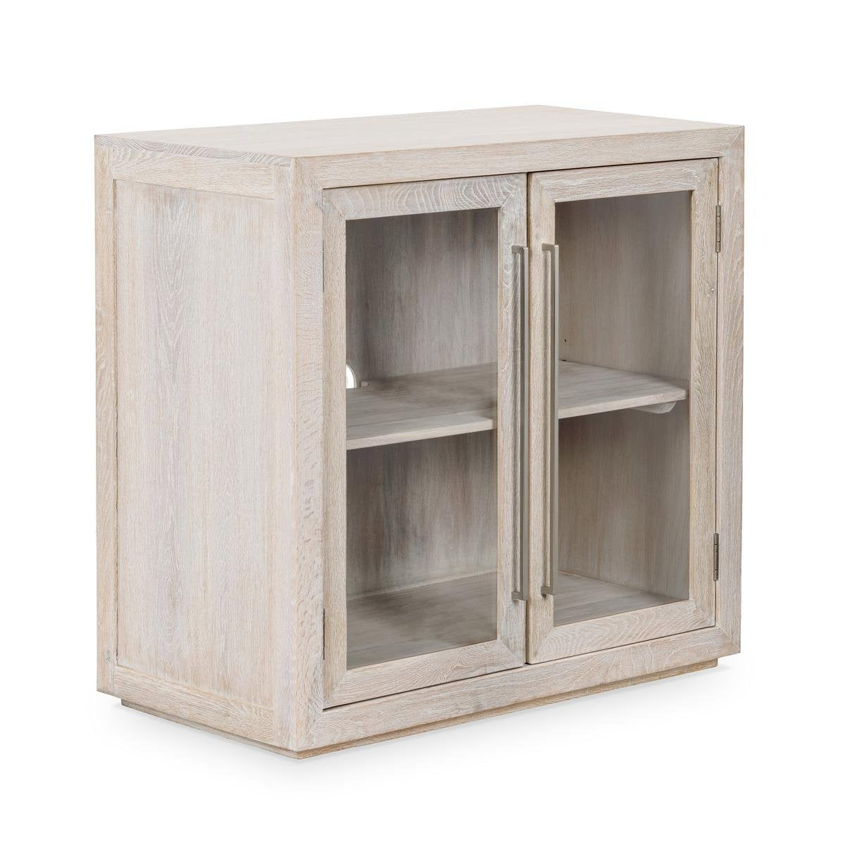 Bradley Oak Wood 2-Door Cabinet White Wash