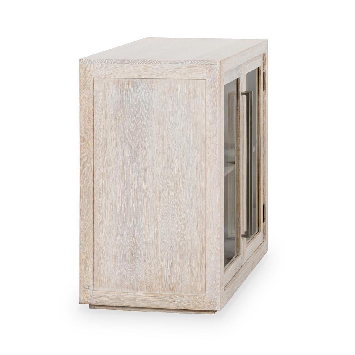 Bradley Oak Wood 2-Door Cabinet White Wash
