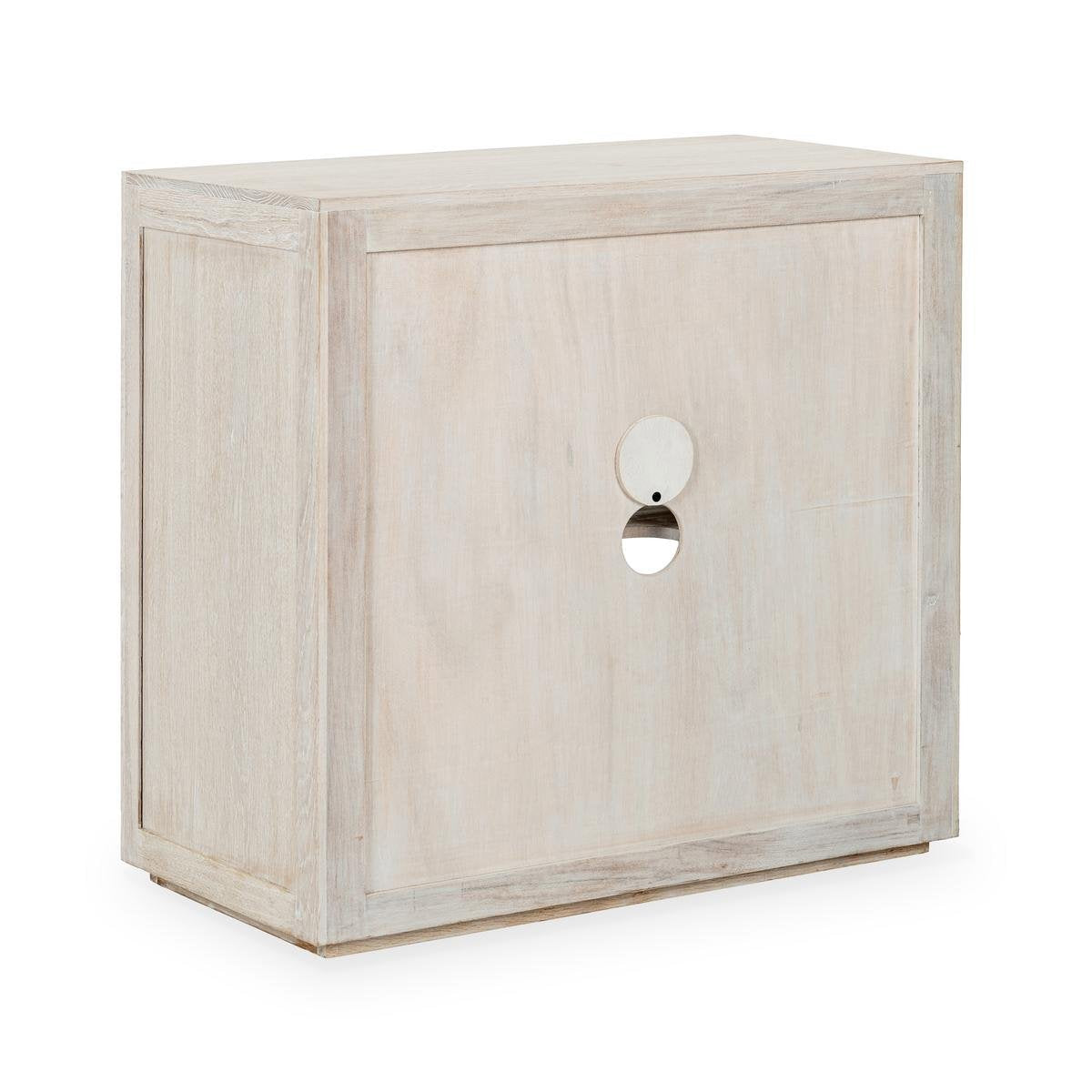 Bradley Oak Wood 2-Door Cabinet White Wash