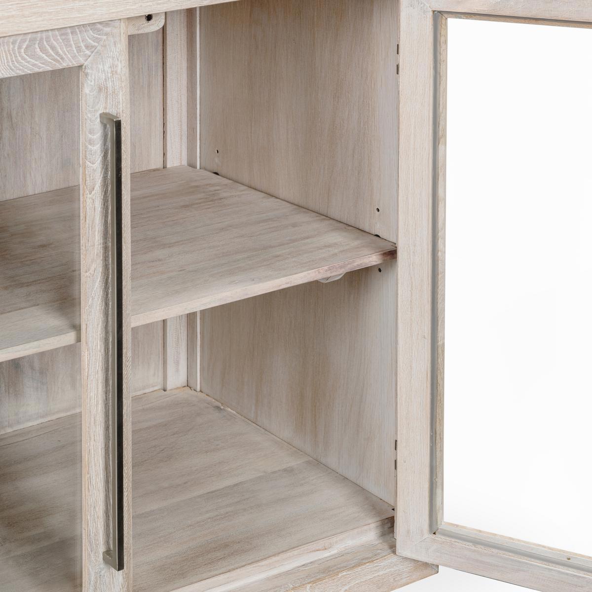 Bradley Oak Wood 2-Door Cabinet White Wash