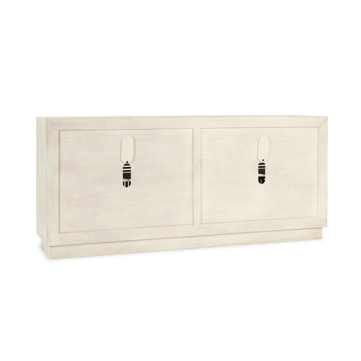Lila Mango Wood 4-Door Buffet Coastal White