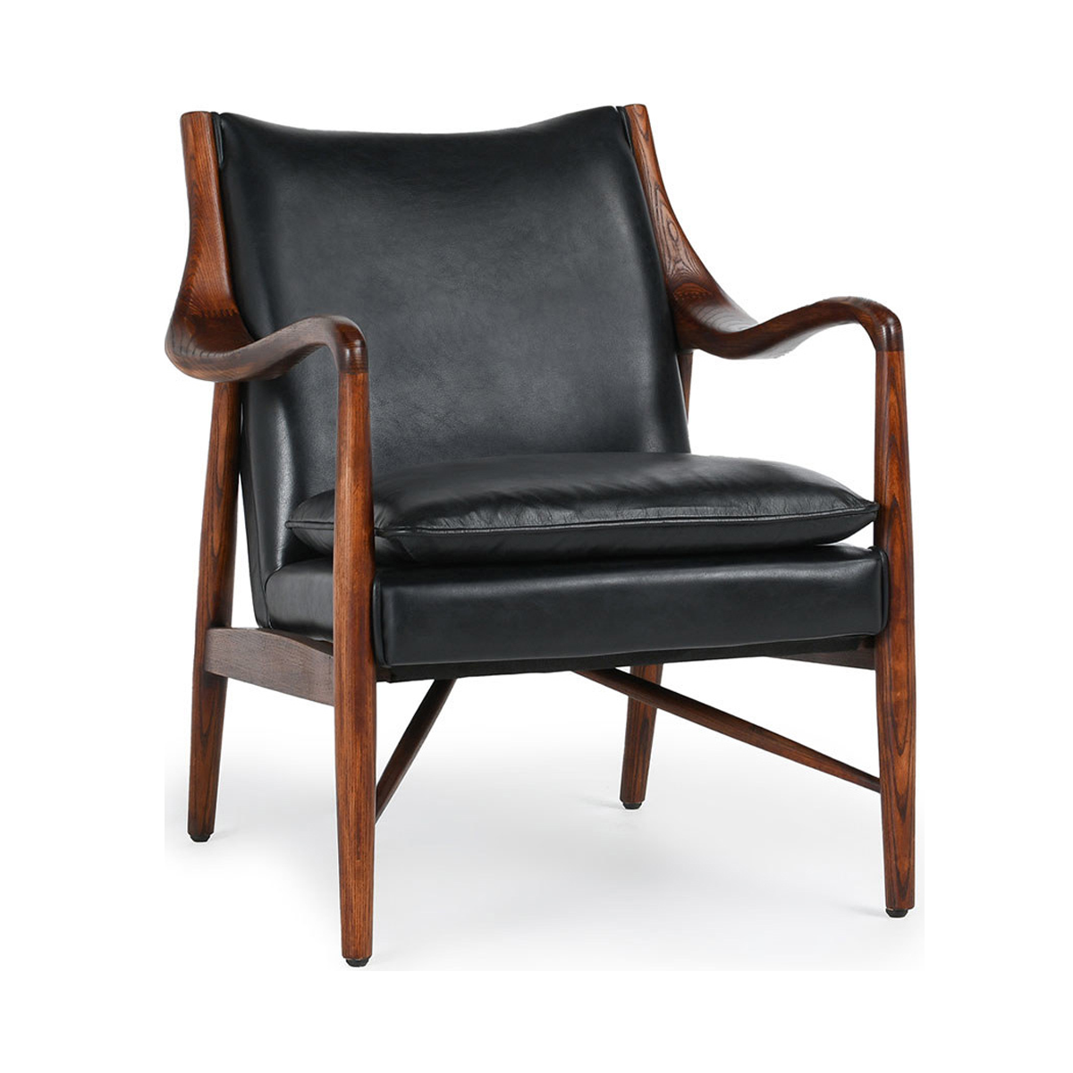 Kiannah Black Leather Club Chair