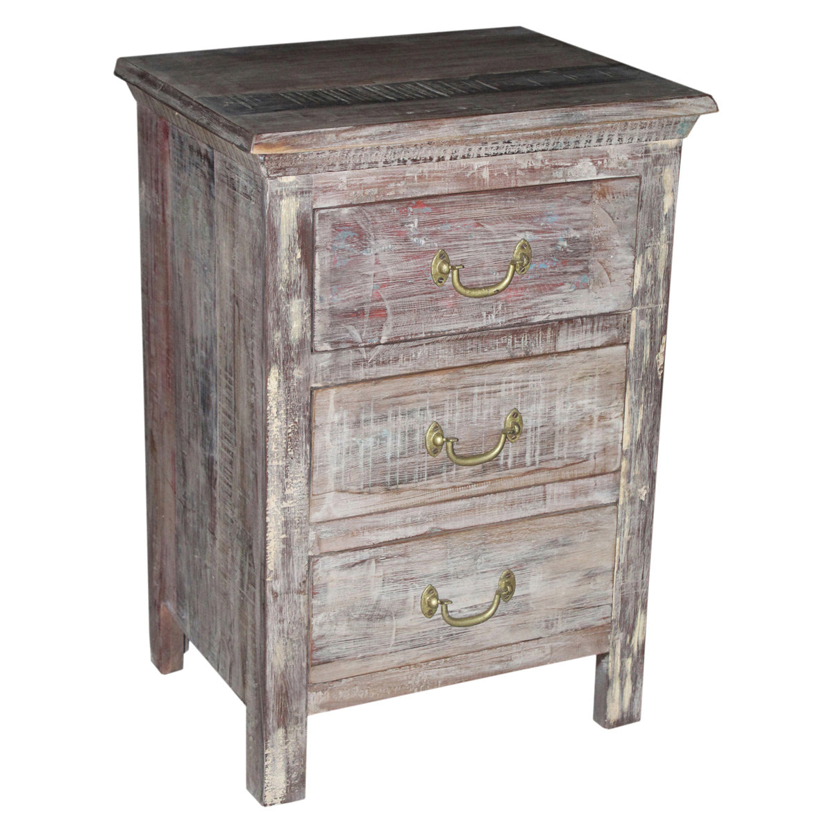 Nightstand 3-Drawer 22" reclaimed wood