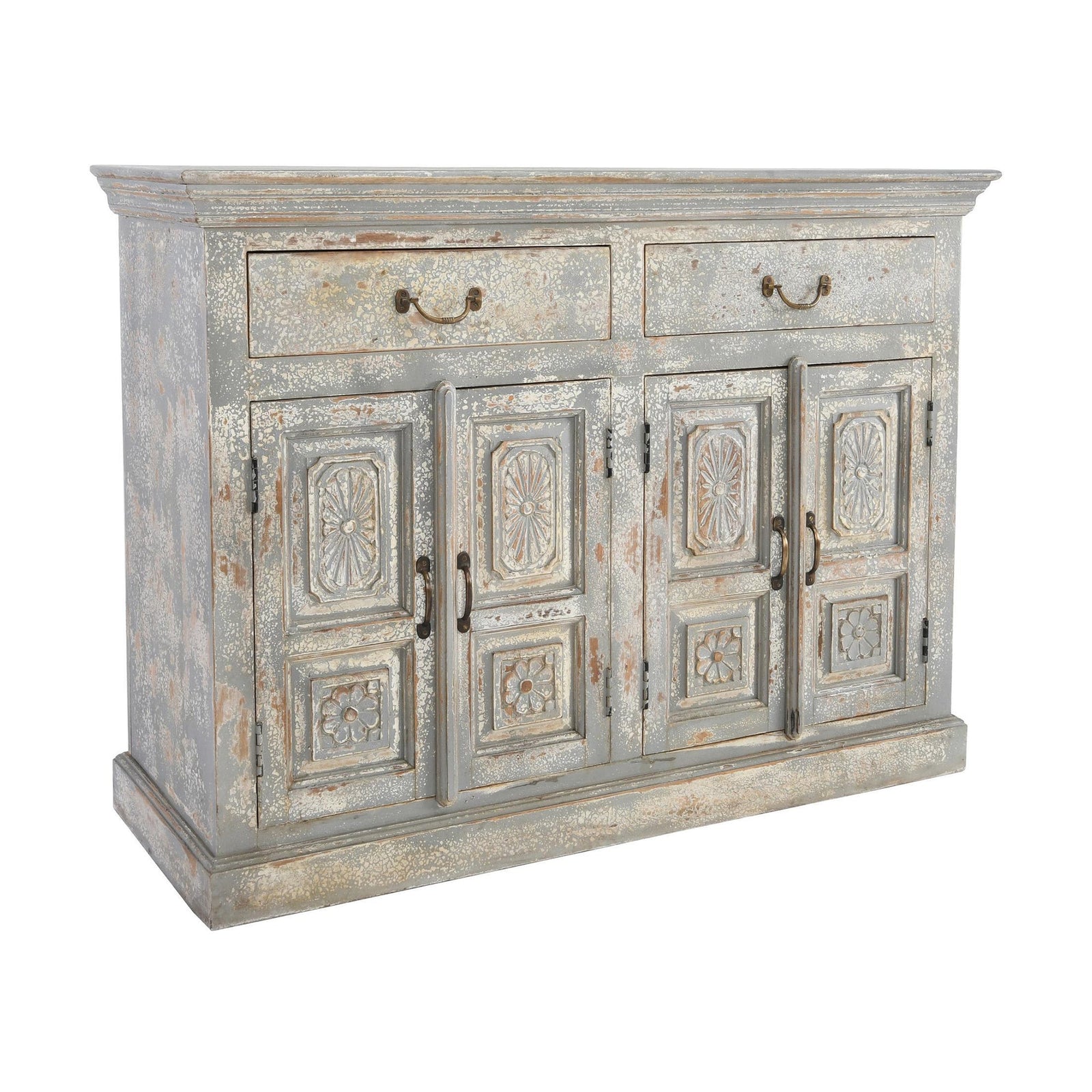 Mango Wood Sideboard 48" 2-Drawer 4-Door