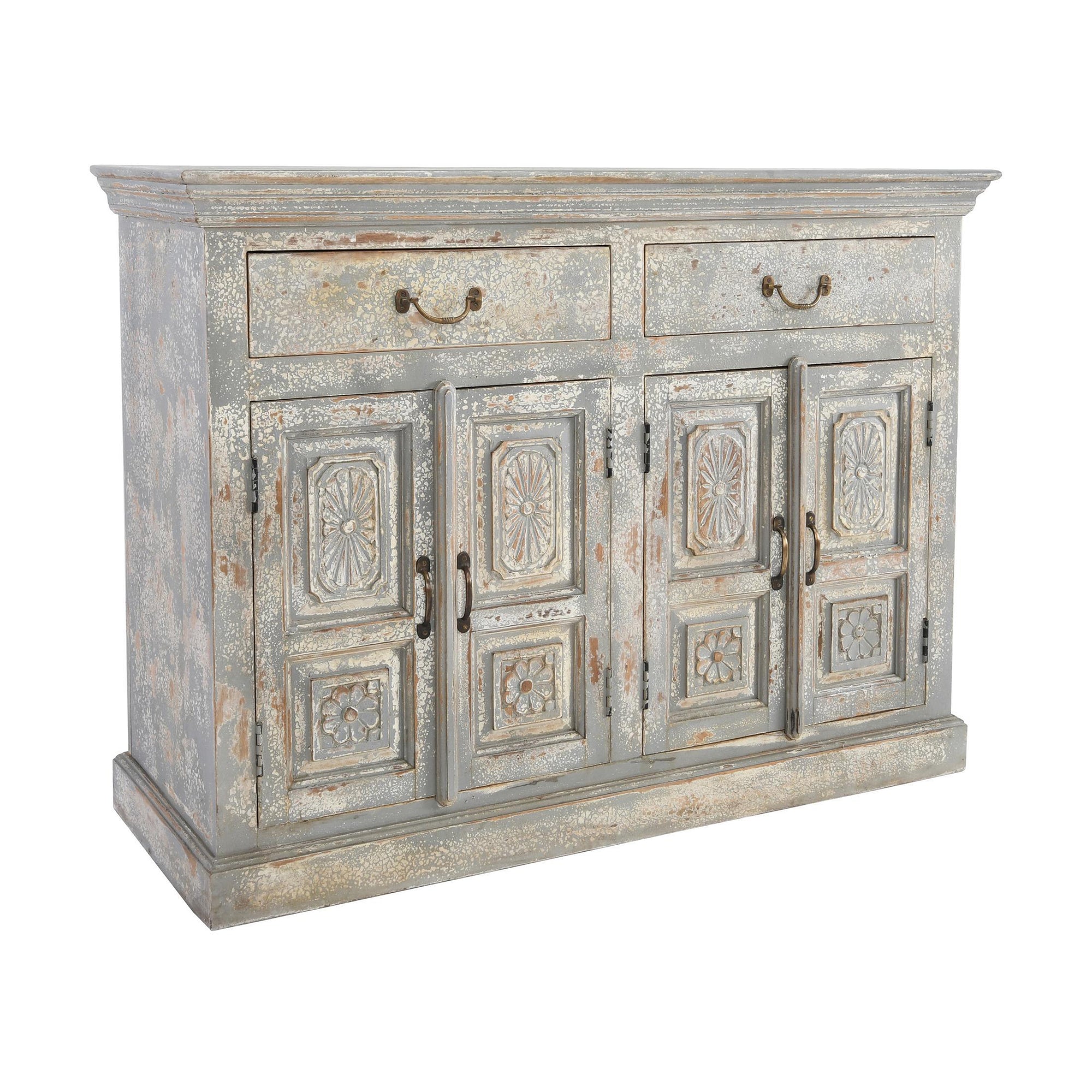 Mango Wood Sideboard 48" 2-Drawer 4-Door
