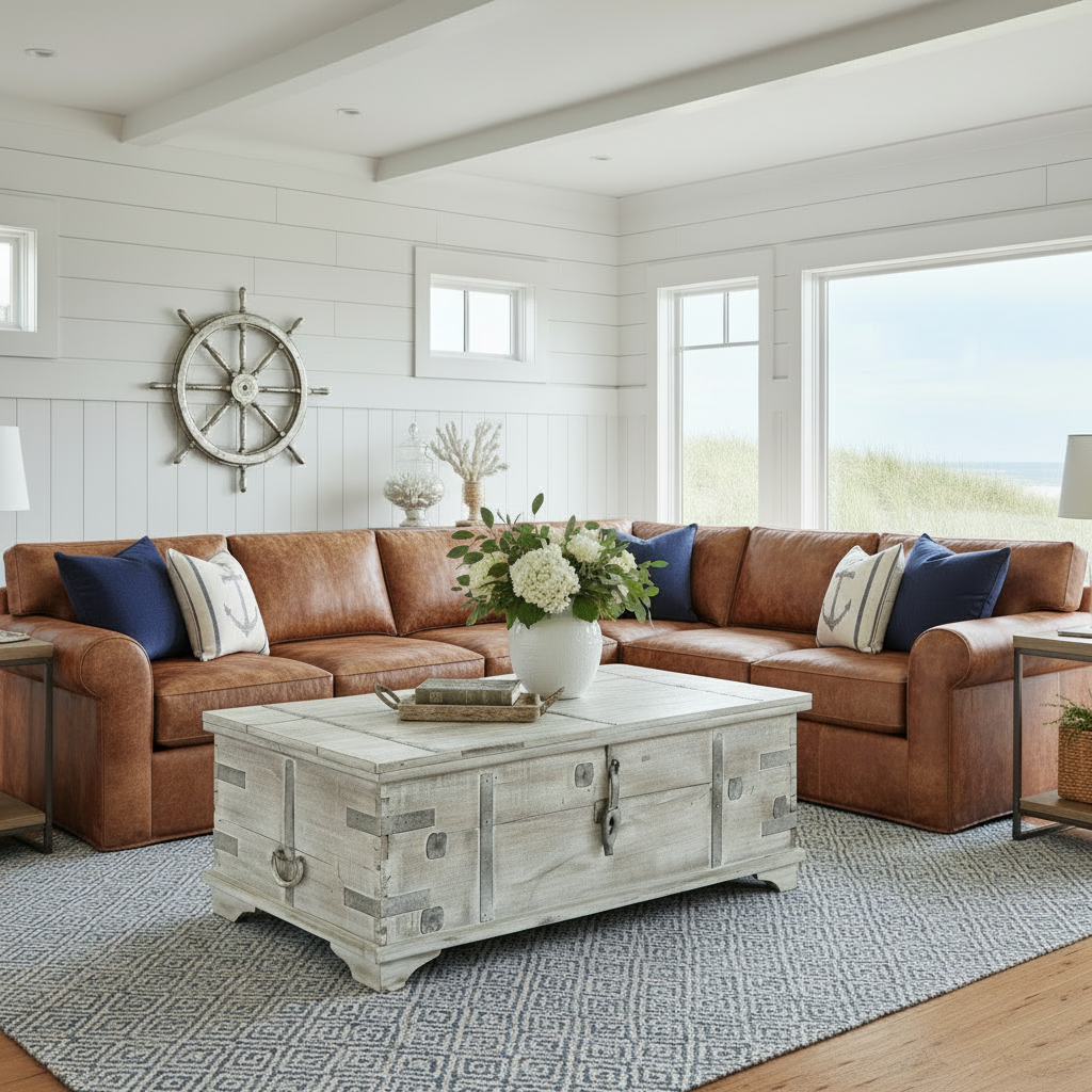 Alta Trunk Coffee Table Antique White