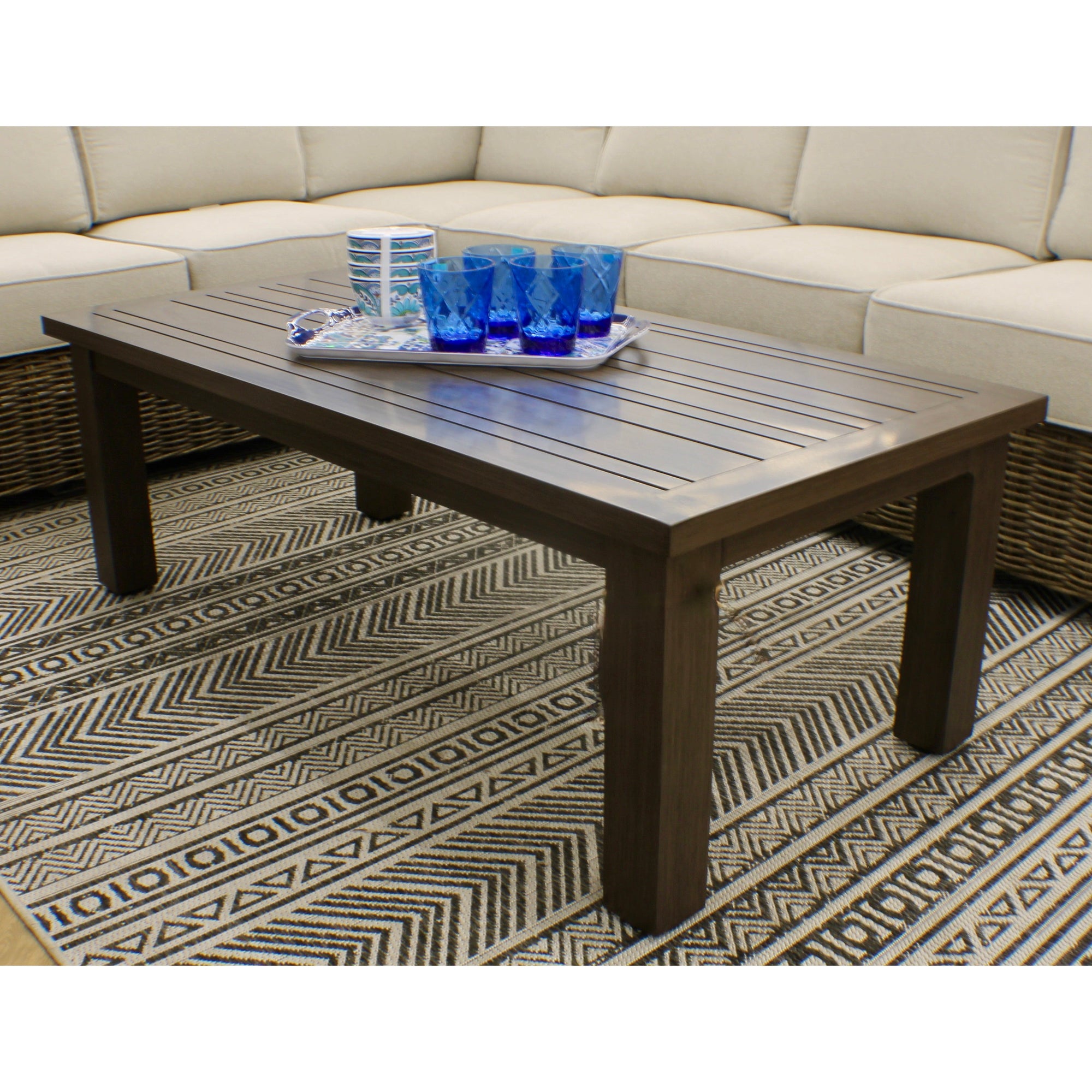 Carmel Brown Outdoor 52" Coffee Table