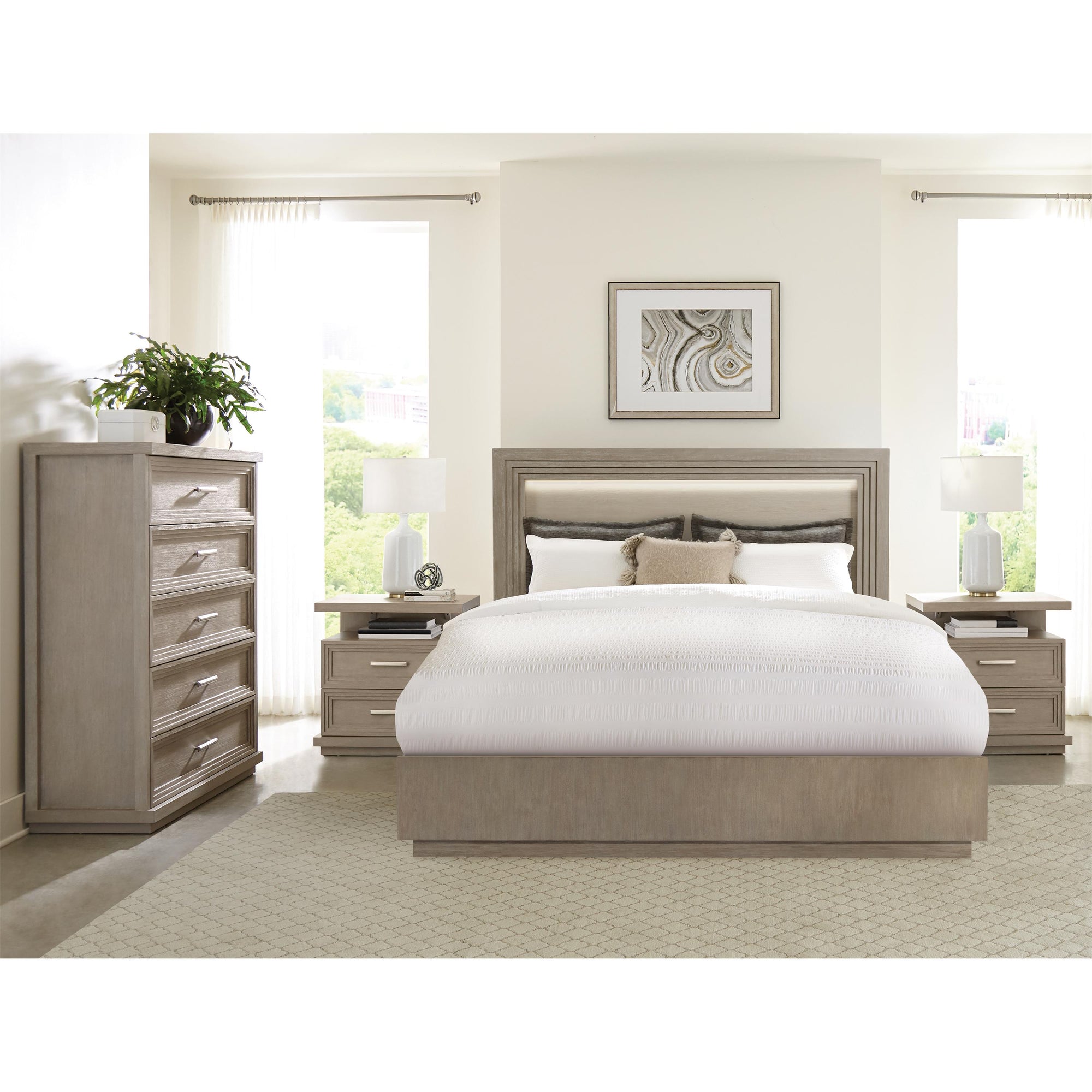 Stepstone Mist 3-Pc Queen Bedroom Set (Queen Bed +Dresser +Nightstand) - peter andrews Stepstone Mist 3-Pc Queen Bedroom Set (Queen Bed +Dresser +Nightstand) - peter andrews