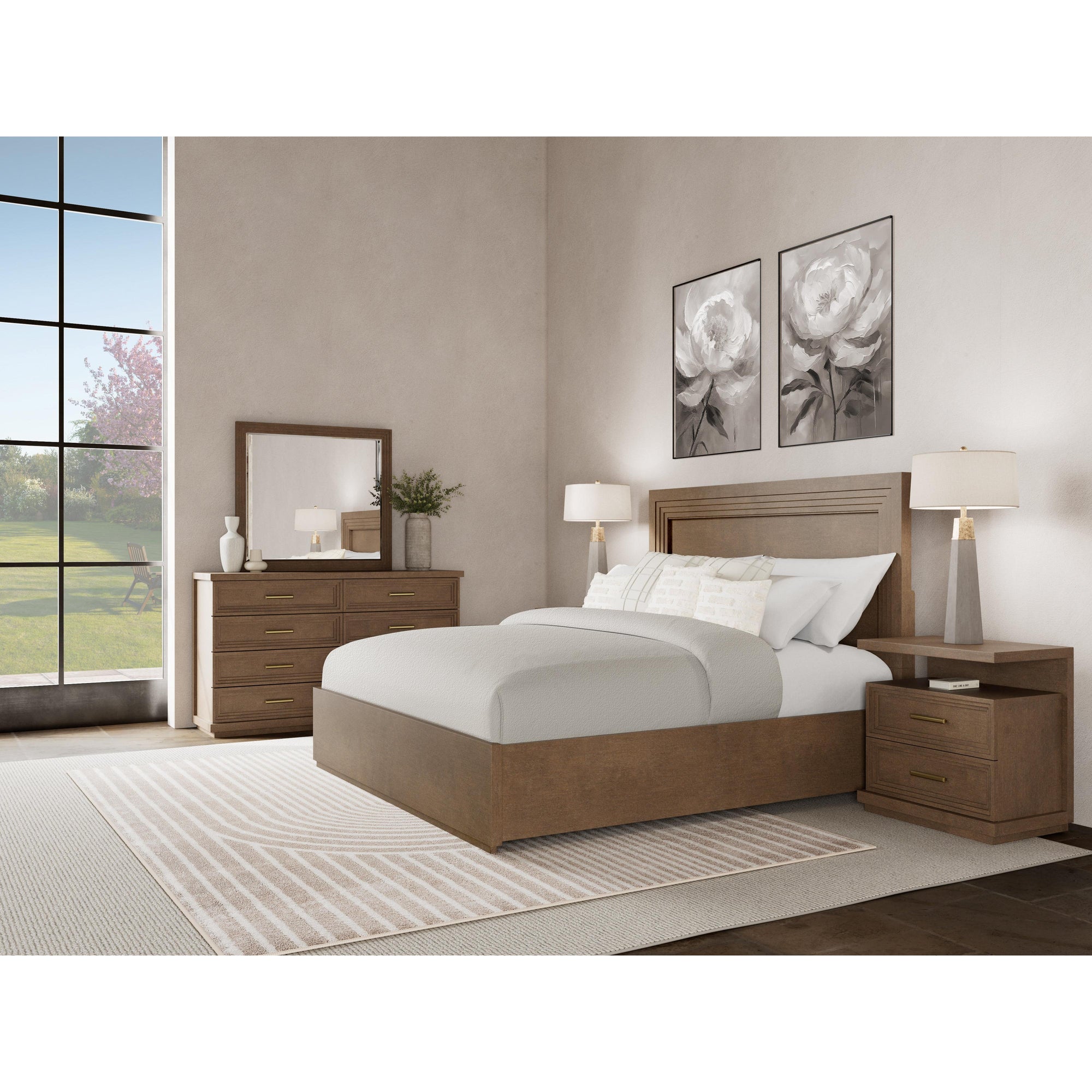 Stepstone Mink 3-Pc Queen or King Bedroom Set (Queen or King Bed +Dresser +Nightstand)