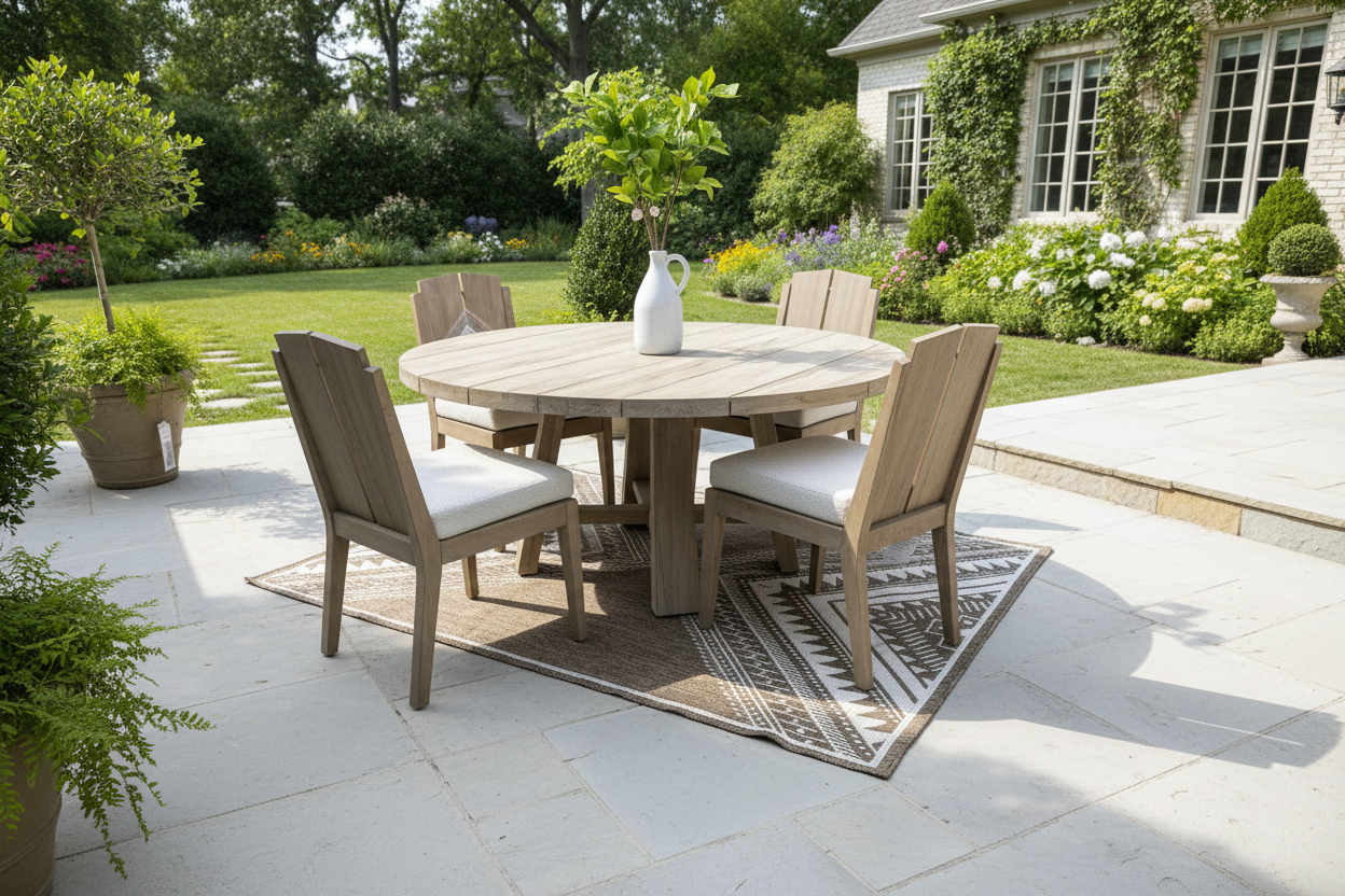 Universal Coastal Living Saratoga Teak Dining Table 60" Round