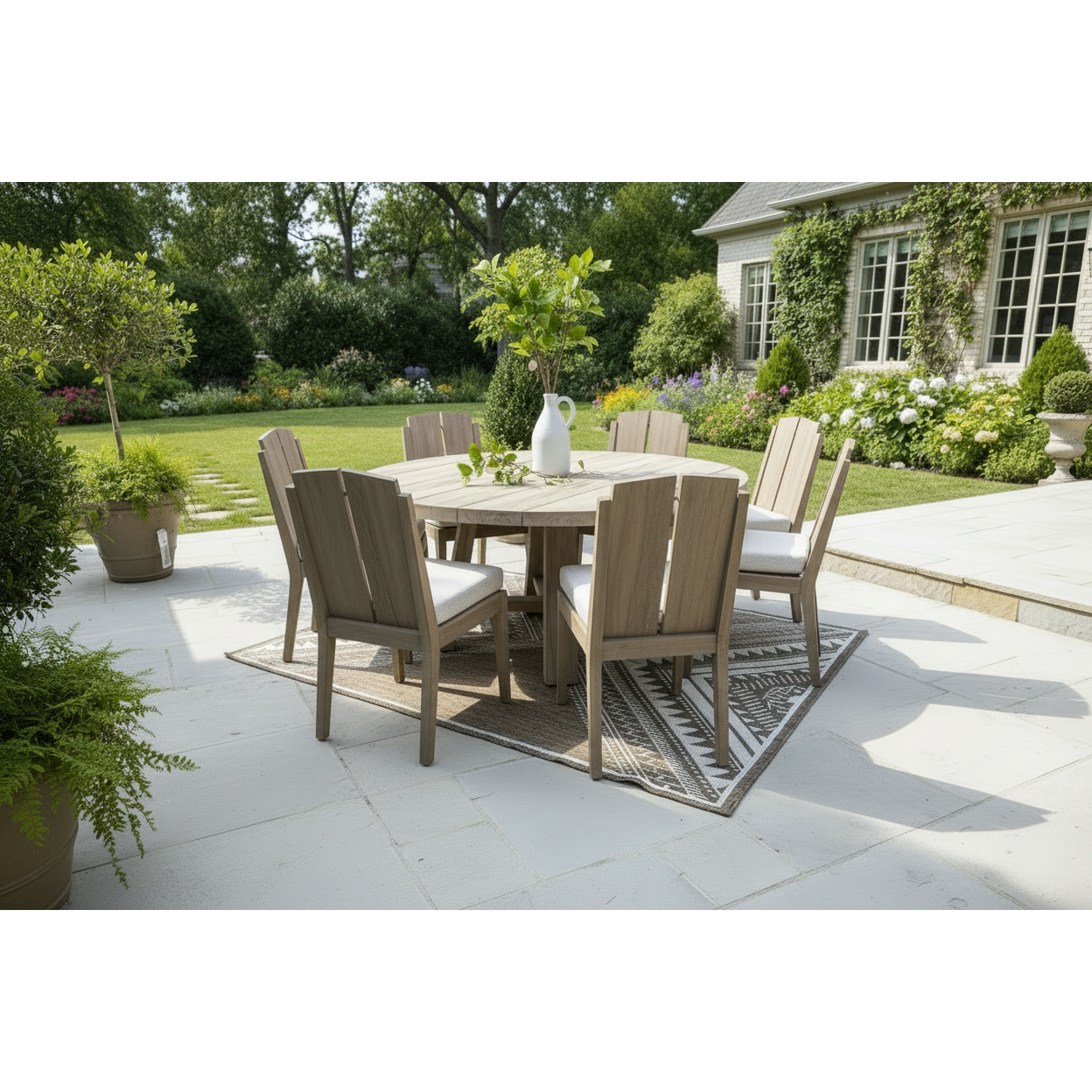 Universal Coastal Living Saratoga Teak Dining Table 60" Round