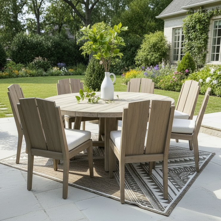 Universal Coastal Living Saratoga Teak Dining Table 60" Round