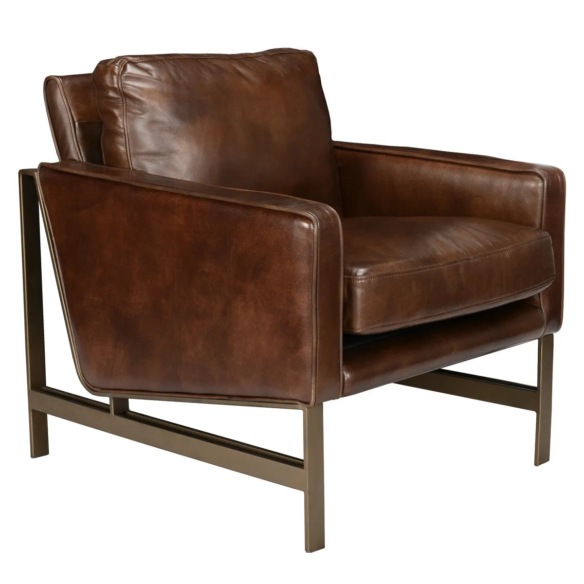 Chazzie Brown Top Grain Leather Club Chair
