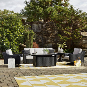 Fire Island Black Outdoor 3-Piece Seating Set (Sofa +2 Swivel Rockers) — view 1