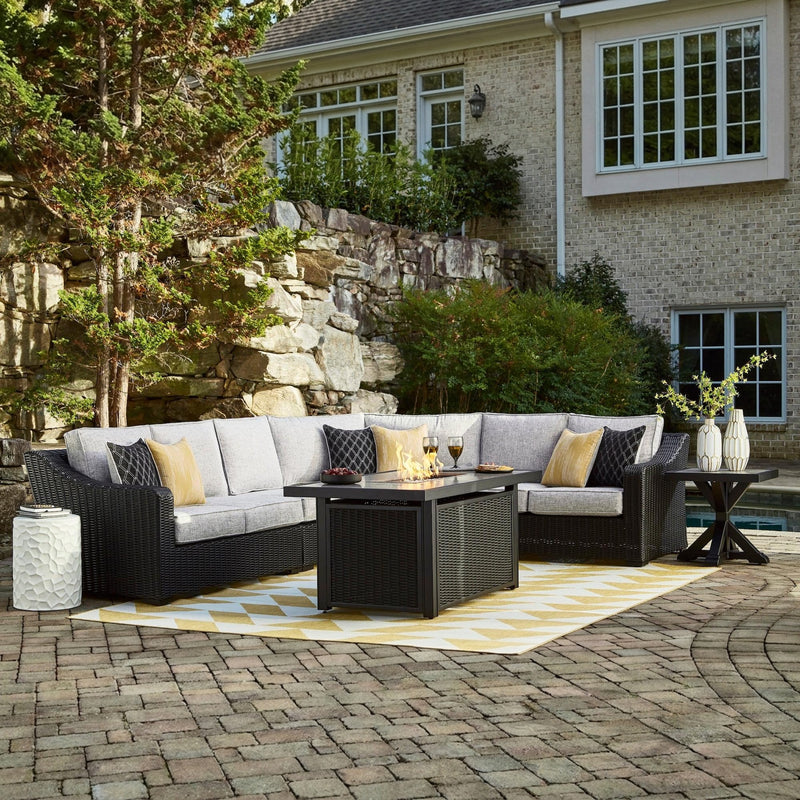 Fire Island Black Outdoor Sectional Set