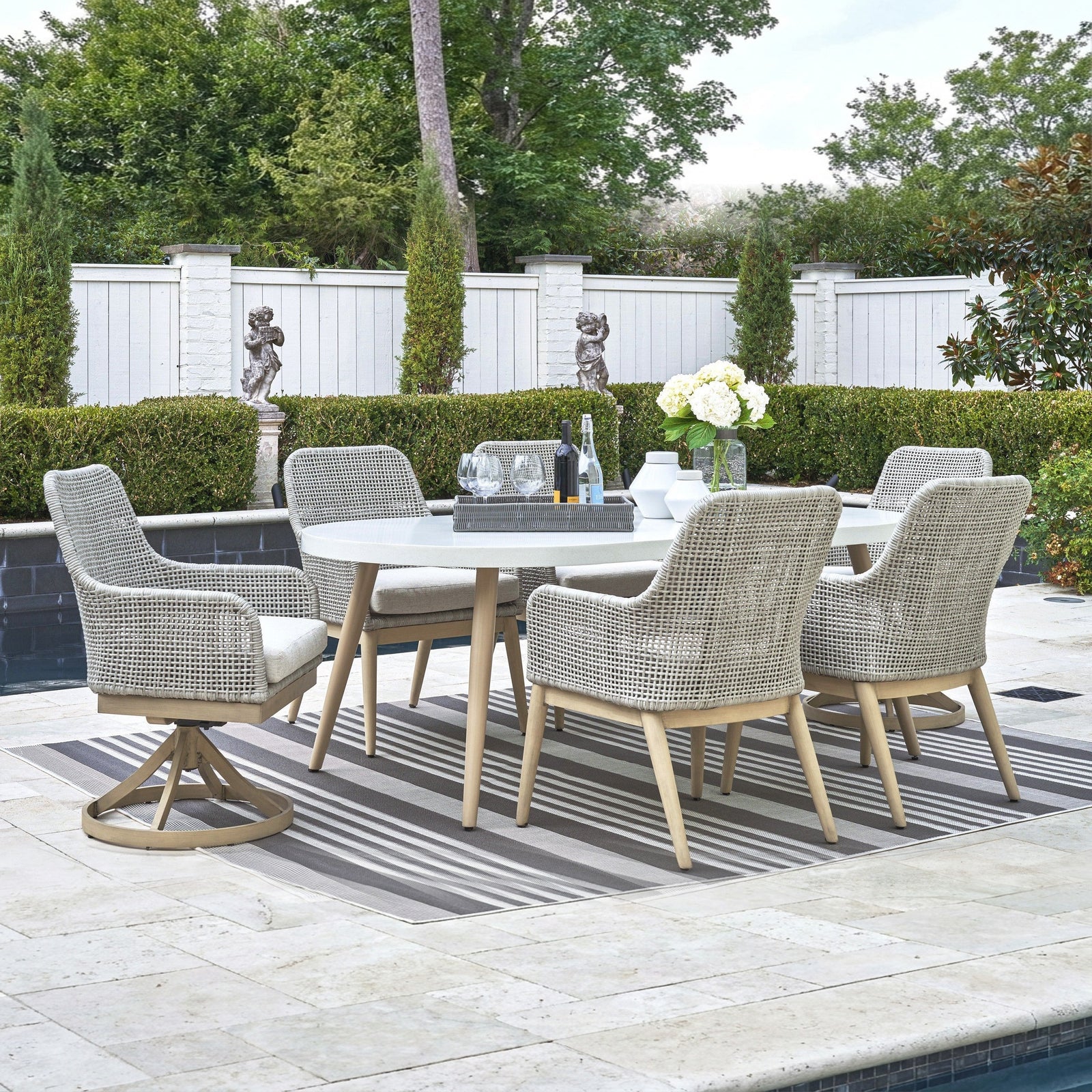 St Barts Open Weave 7pc Outdoor Dining Set