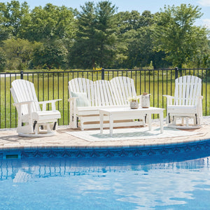 Poly White Outdoor Swivel Glider Seating Set — view 1