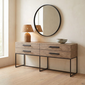 Dwell Latte Metal Base Console 76" — view 1