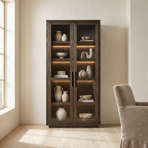 Modern Earth 84" Tall Glass Display Cabinet — view 1
