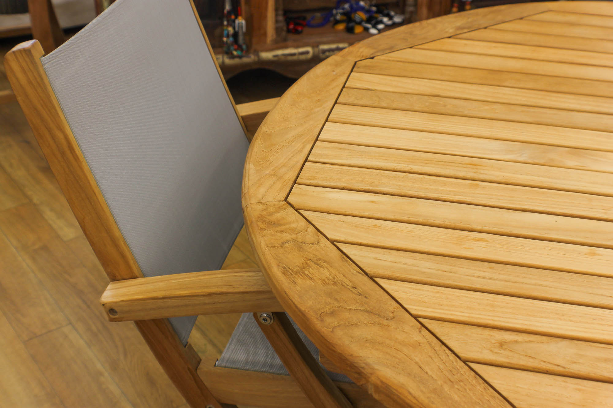 Harbour Teak Outdoor Dining Set (Teak Extendable Oval Table 71-95&quot; with 6 Teak Folding Yacht Armchairs +FREE Cover)