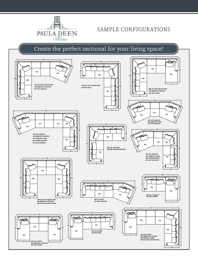 Craftmaster Paula Dean Customizable Sectional