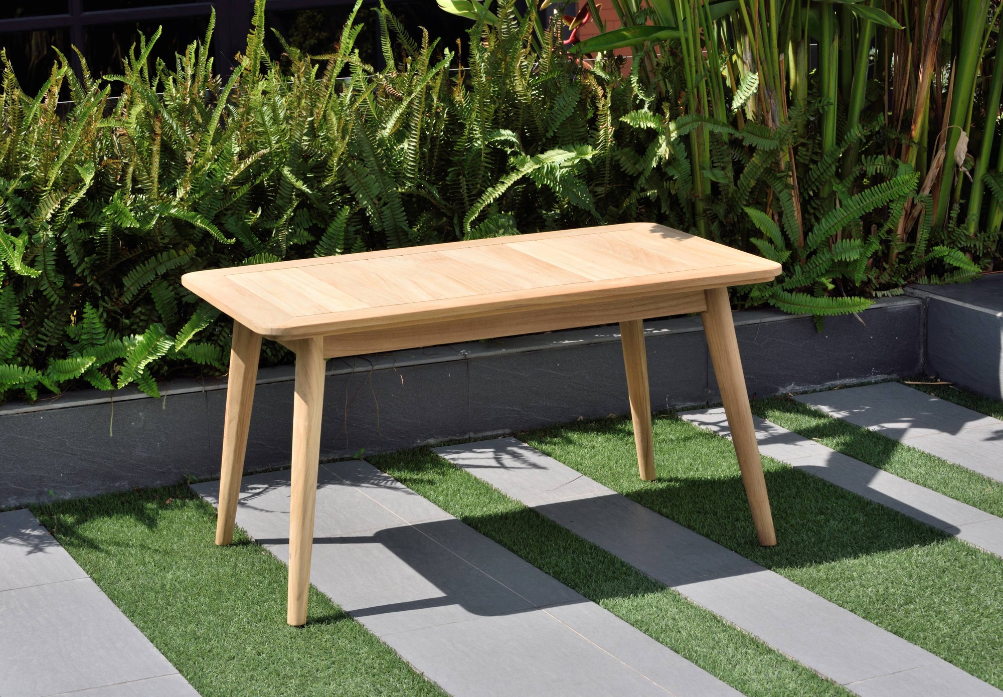 Biscayne Teak Reclining 3pc Outdoor Patio Seating Set with Sunbrella High-Performance Cushions