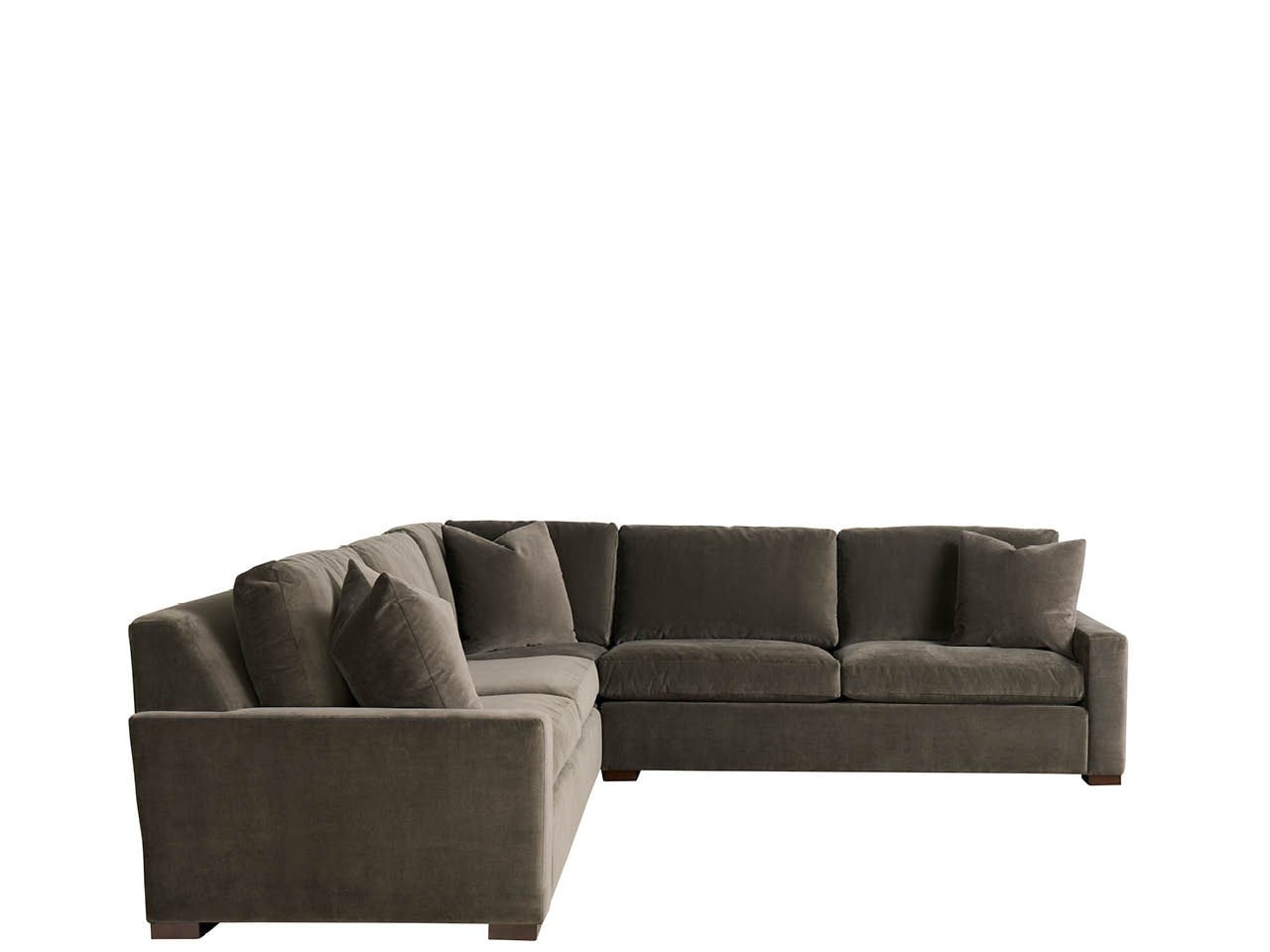 Dark Gray Velvet 3-Pc Sectional "Davis"
