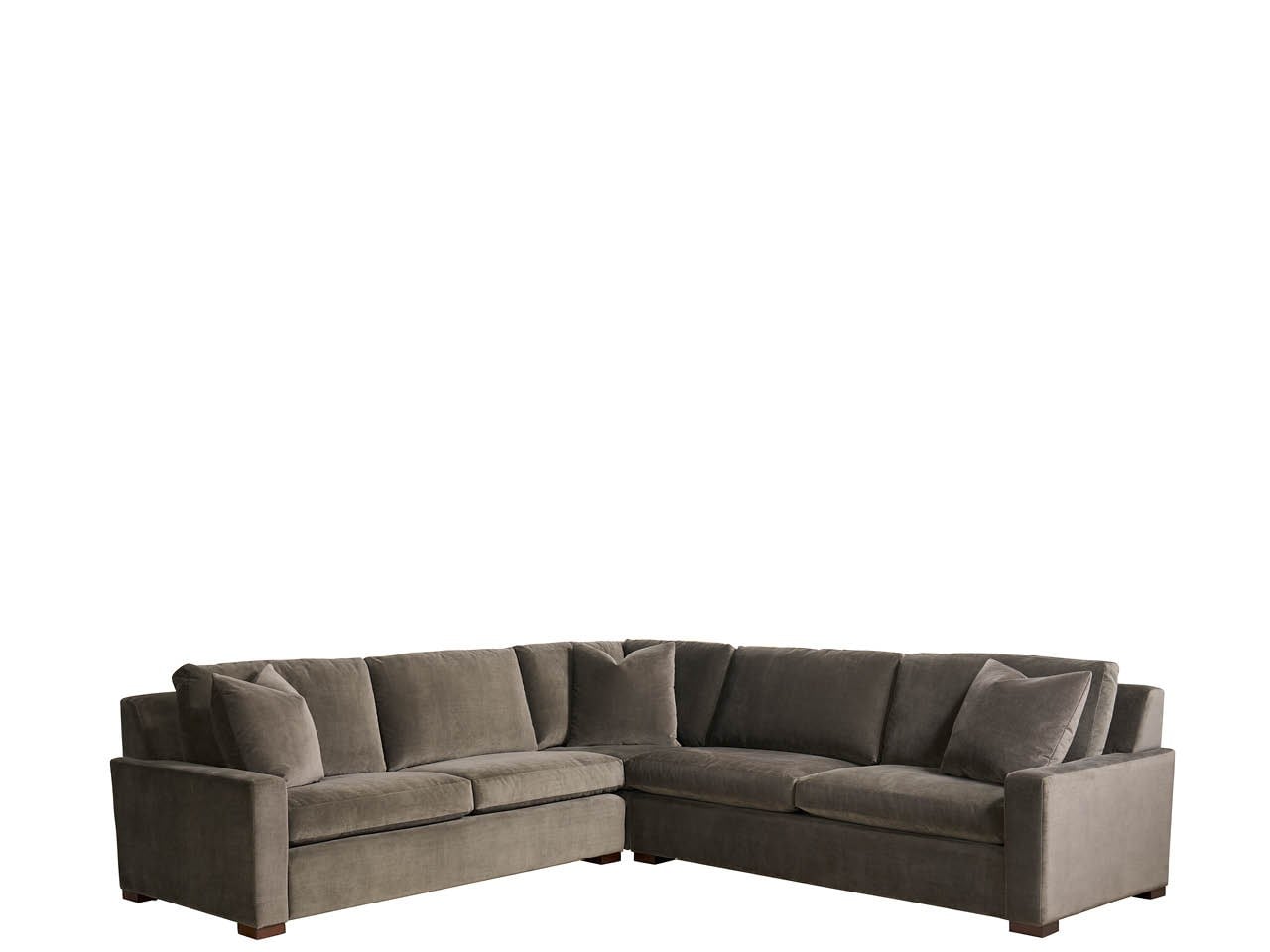 Dark Gray Velvet 3-Pc Sectional "Davis"