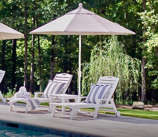 Polywood Nautical Pool Chaise with Arms &amp; Wheels