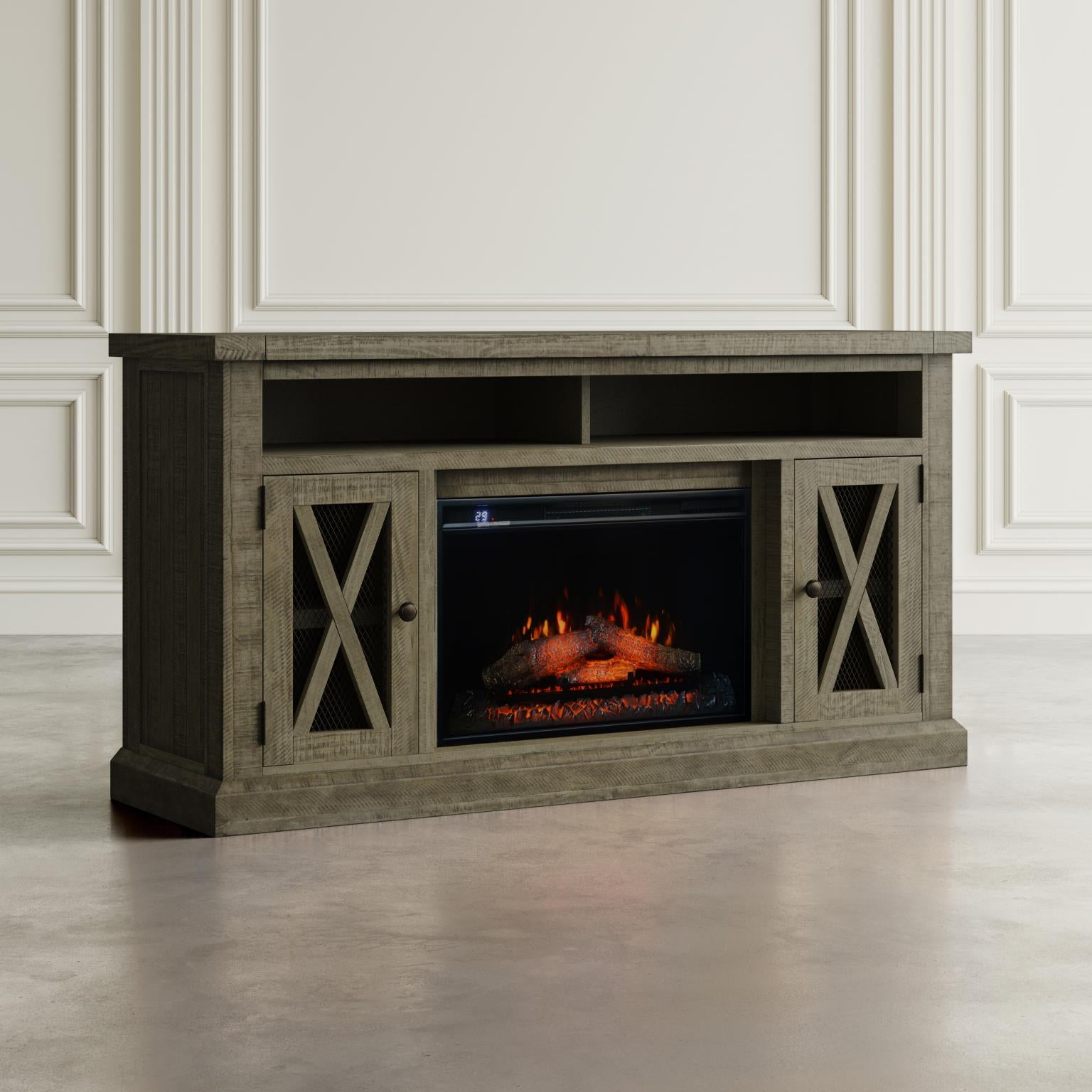 Driftwood 60" Fireplace & Media Console