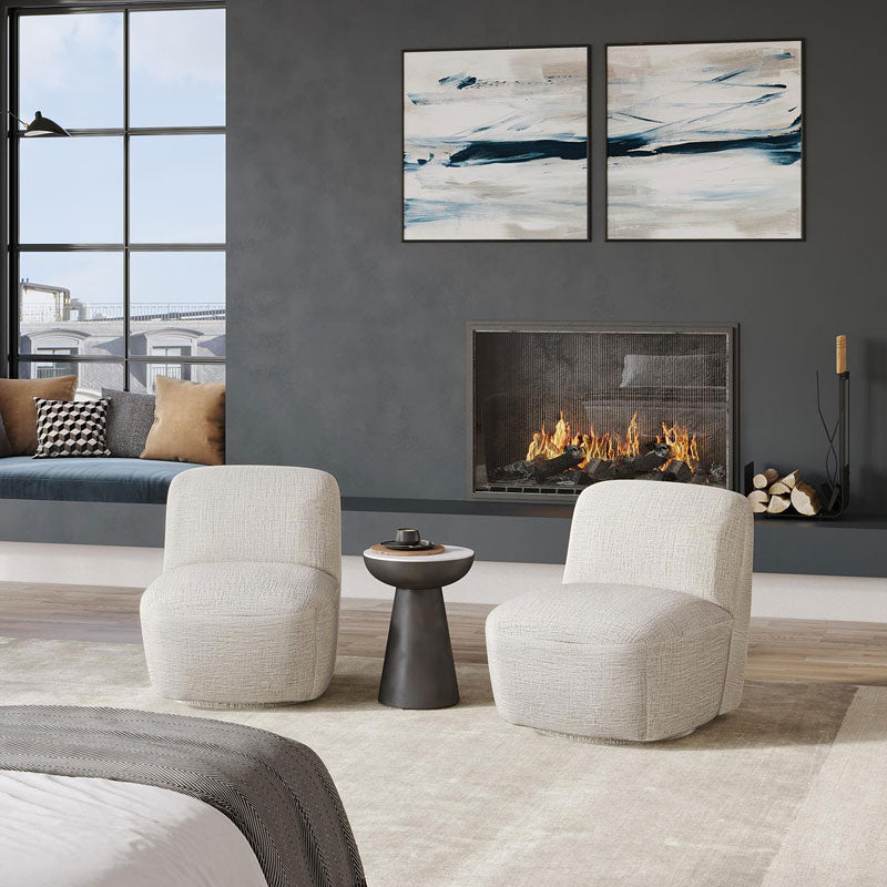 Josie Swivel Accent Chair in Mink or Snow