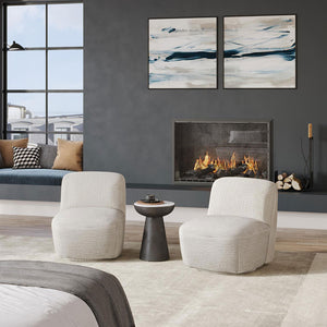 Josie Swivel Accent Chair in Mink or Snow — view 2
