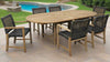 Harbour Teak 71-95&quot; Oval Extendable 7-Piece Outdoor Dining Set (with 6 Sanur Woven Armchairs)