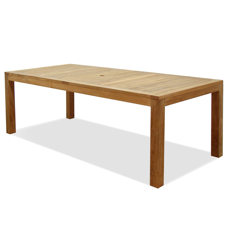 Katana Teak 7pc Outdoor Dining Set (Teak 86&quot; Rectangular Table with 6 Teak Folding Yacht Armchairs)